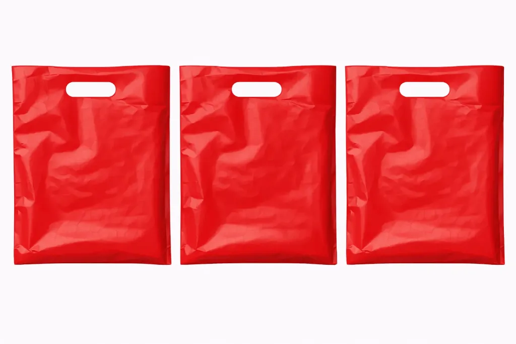 12" x 3" x 18" High Density Merchandise Bags (500/CS) - Red