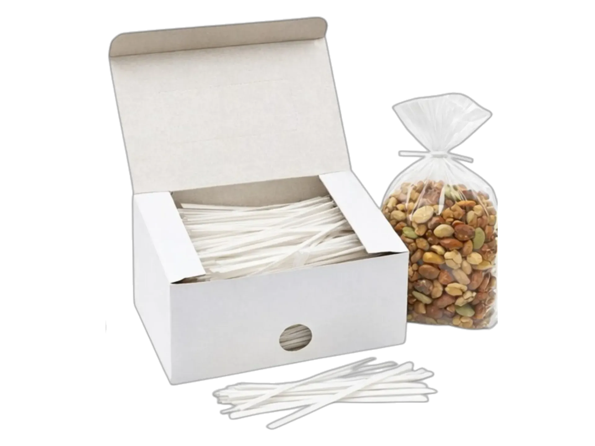 4" White Paper Bag Ties (2000/CS)