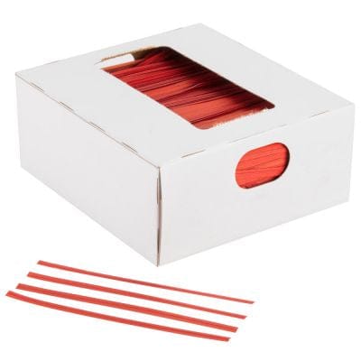 4" Red Plastic Bag Ties (2000/CS)