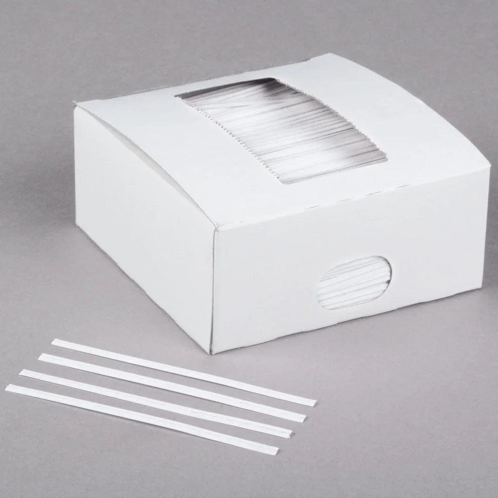 6" White Plastic Bag Ties (2000/CS)