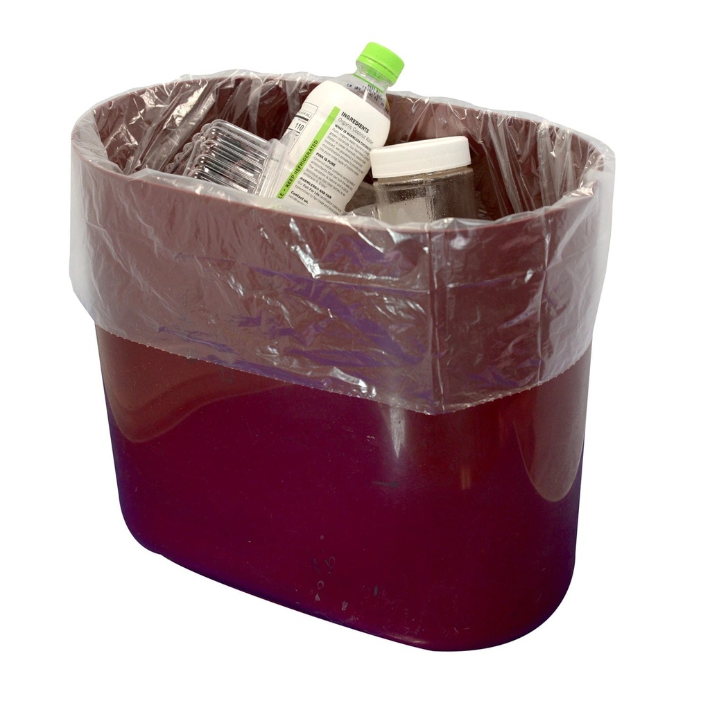 15" x 9" x 23"1 Mil LDPE 7-10 gal. Trash Can Liner -  Clear (500/CS)