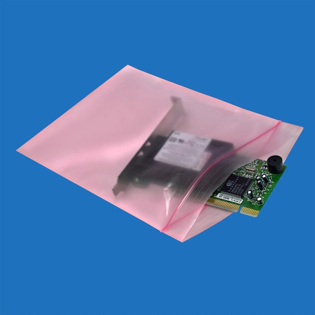 12" x 12" 4 Mil Pink Anti-Static Reclosable Zipper Bags (1000/CS)