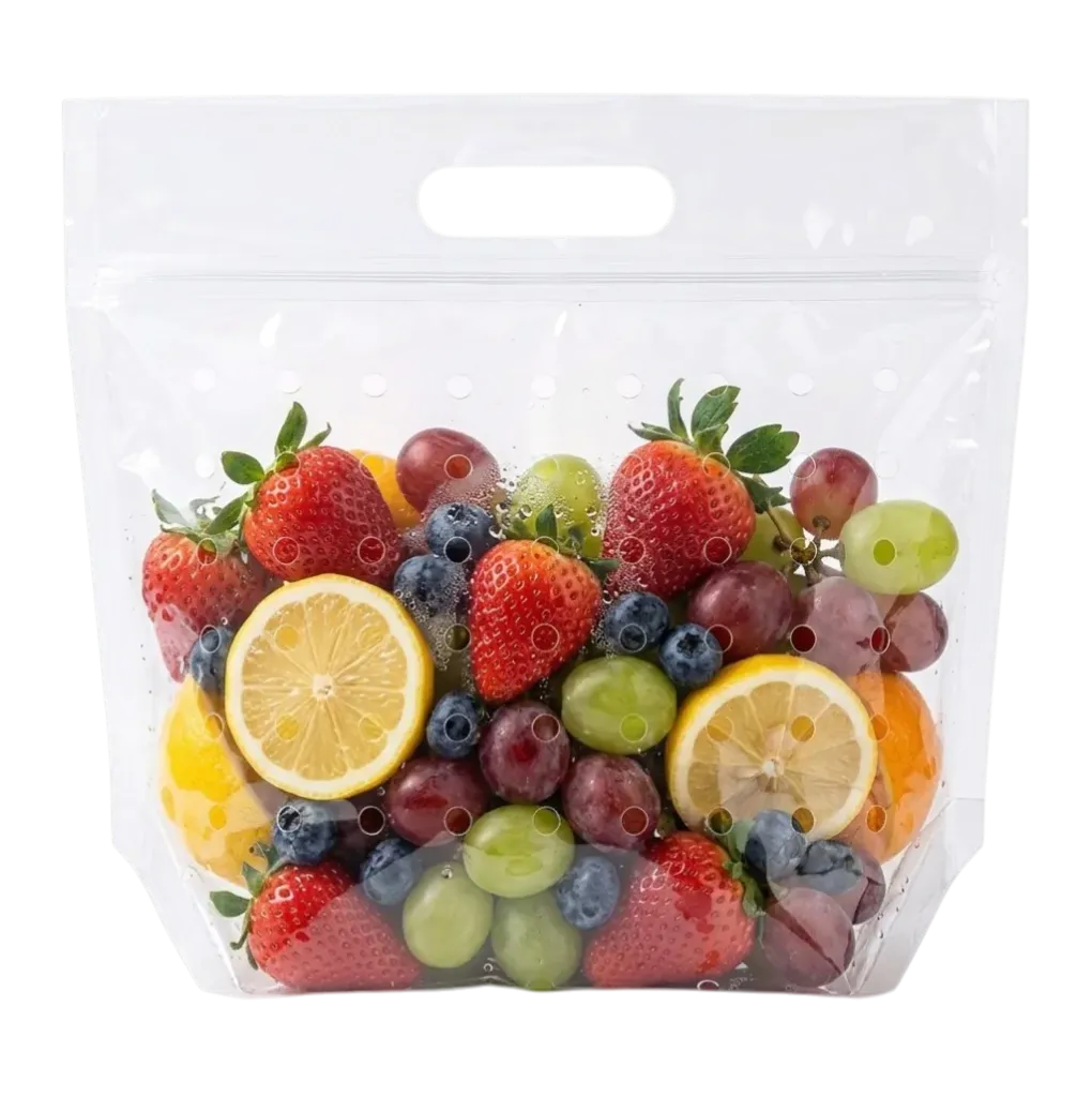 11" x 10" + 4"BG (3 lbs) 2.5 Mil Polypropylene Slide Seal Vented Produce Pouch (250/CS)