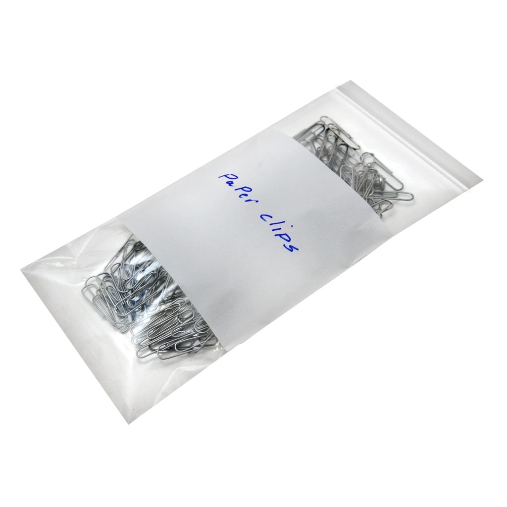 5" x 5" 2 Mil Reclosable Zipper Bags w/White Block (1000/CS)