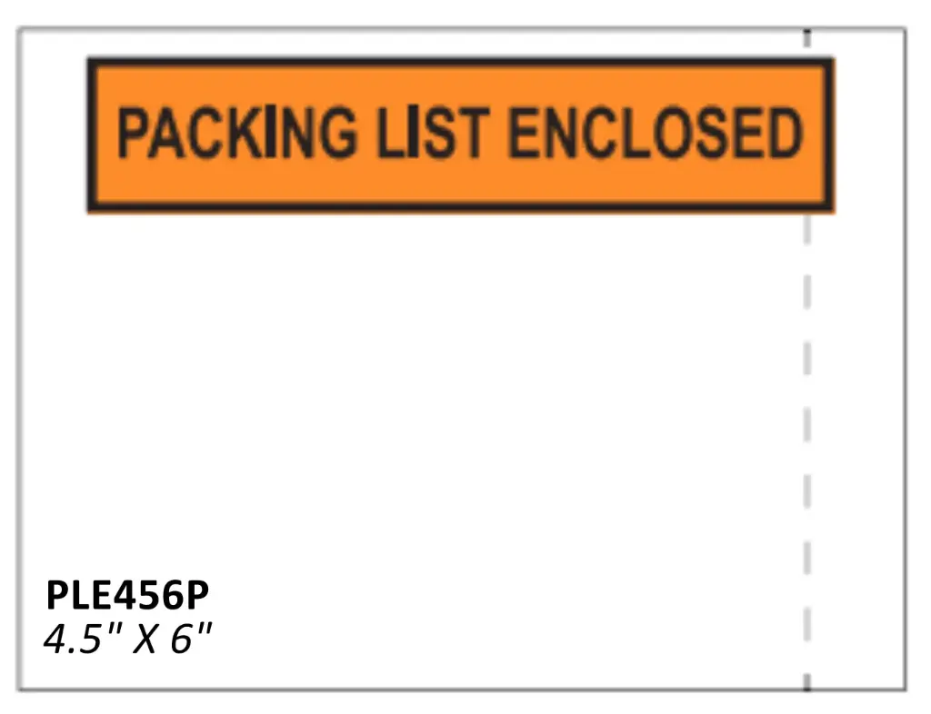 4.5" x 6" Printed "Packing List Enclosed" Envelopes (1000/CS)