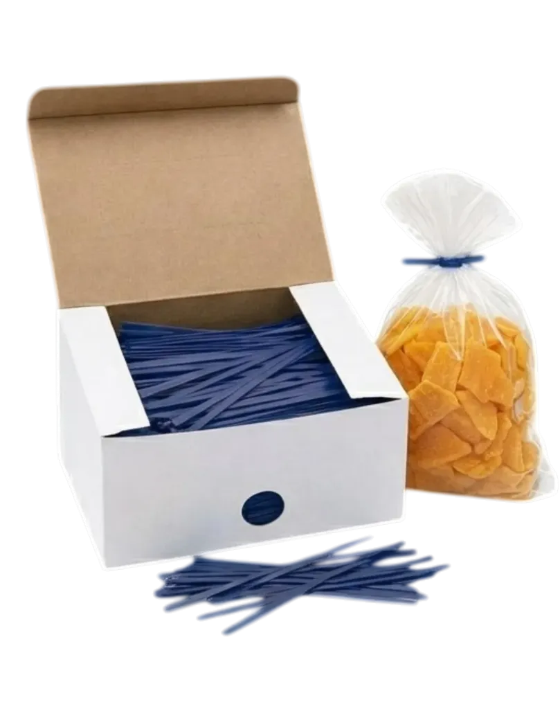 5" Blue Paper Bag Ties (1000/CS)