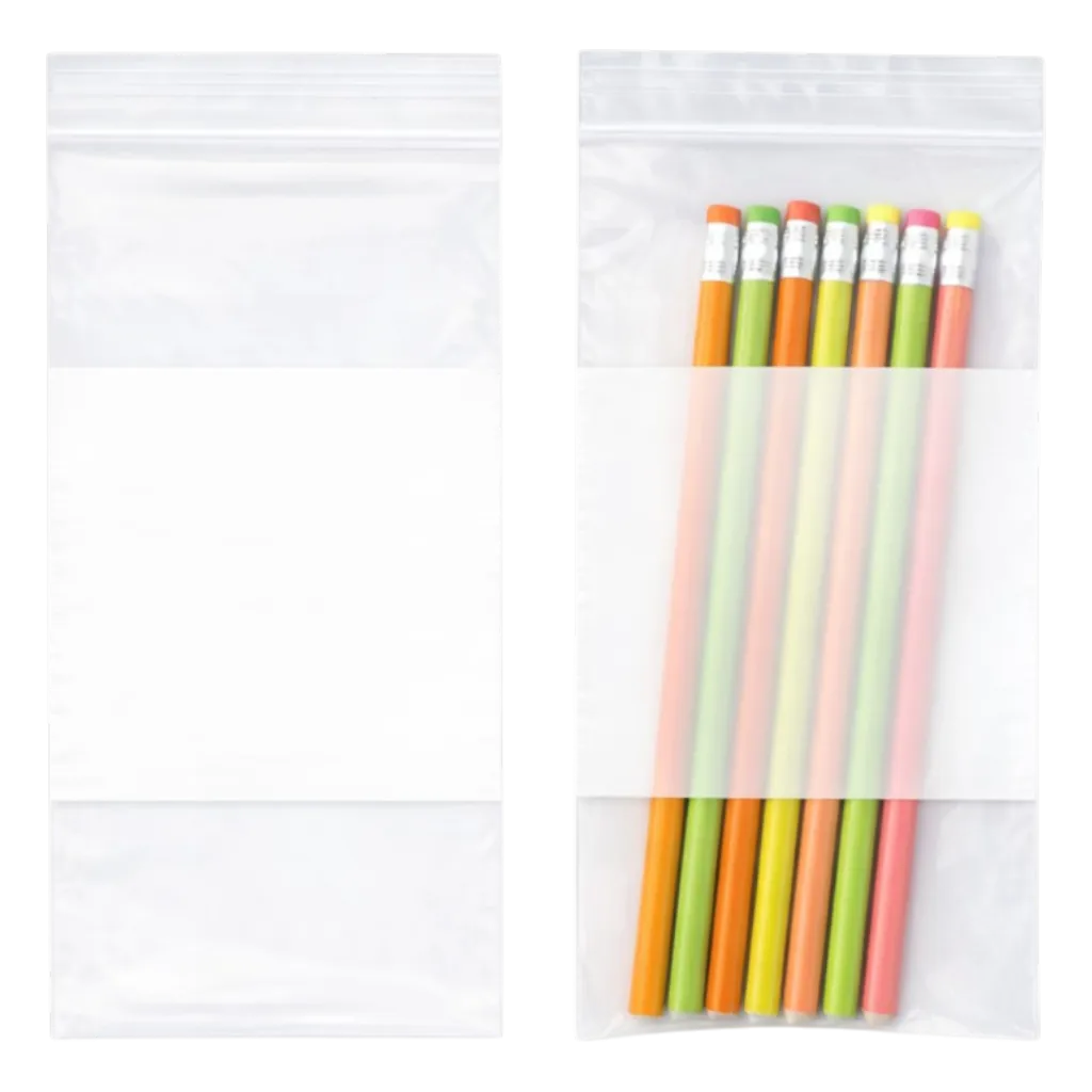 White Block Reclosable Bag