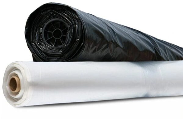 10' x 100' 6 Mil Black Poly Sheeting Tarps - 1 Roll/Case - System Packaging